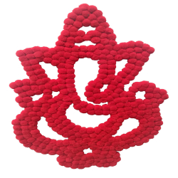 Ganeshji Wall Hanging - 2 FT- Made Of Pom-Pom