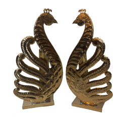 Fancy Decorative Peacock ( Set of 2)  - Made Of  Golden Steel Sheet