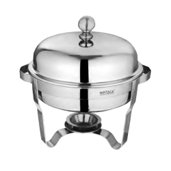 Mintage Chafing Dish - Round Lift Top - Made Of Stainless Steel