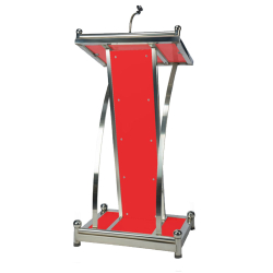 Heavy Podium with Mic- Red - 4 FT - Made of Stainless Steel.