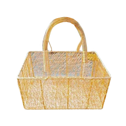 Hamper Gift Basket Decor - 12 Inch X 8 Inch X 6 Inch - Made Of Iron