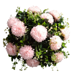 Artificial Flower Bouquet - Pink & Green Color