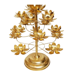 Lotus Flower Diya Stand - 20 Inch - Made of Metal