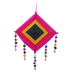 Decorative Kite Wall Hanging - Made of Woolen & Pom-Pom
