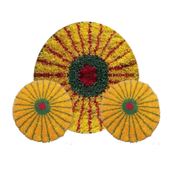 Decorative Round Stage Setup -  Set Of 3 - Made Of Polyester