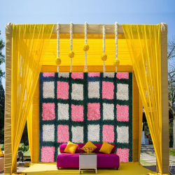 Decorative Rectangular Stage Setup - Set Of 3 - Made Of Polyester