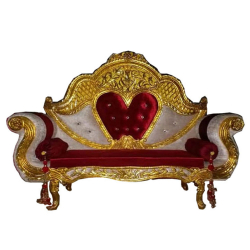 Regular Wedding Sofa & Couches - Made Of Wood - Golden & Maroon Color