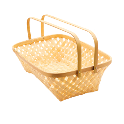 Bamboo Rectangular Basket  - 14 Inch - Made of Bamboo Stick