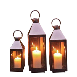 Decorative Hanging Lantern - Set of 3 - Made of Iron