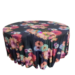 3D Round Table Cover - 4 FT X 4 FT -  Made Of  Taiwan Cloth & Brite Lycra