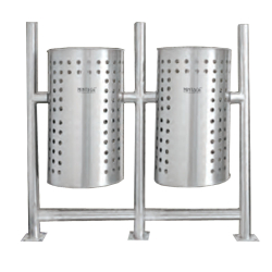 Mintage Outdoor Hanging Open Bin ( Duo ) - Made Of Stainless Steel