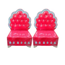 Vidhi Mandap Chair 1pair (2 Chairs) - Made Of Wood With Metal