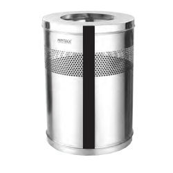Mintage Airport Bin Round Perforated - Made Of Stainless Steel