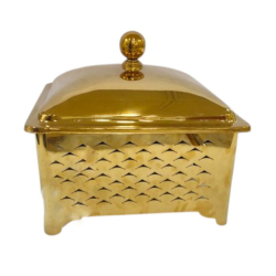 5 LTR - Square Gold Polish Chafing Dish - Made of Stainless Steel