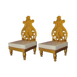 Vidhi Mandap Chair - 1 Pair (2 Chair) - Made Of Wood With Polish