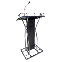 Podium with Paper Clip & 1 Mike - 4 FT - Made of Stainless Steel