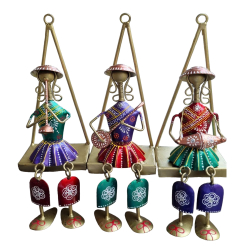Fancy Wall Hanging Doll on Stand (Set of 3) - 12 Inches - Made Of Iron