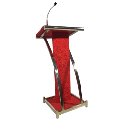 Podium with Paper Clip & 1 Mike - 4 FT - Made of Stainless Steel