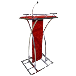 Podium with Paper Clip & 1 Mike - 4 FT - Made of Stainless Steel