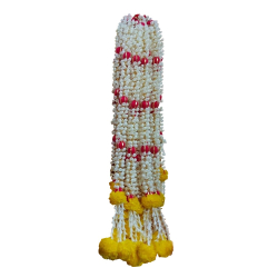 Mogra Hanging with Ball and Rajnigandha Jhumar - 4.5 Feet - Made Of Plastic