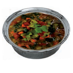 Round Curry Bowl With Cover - Made of Steel