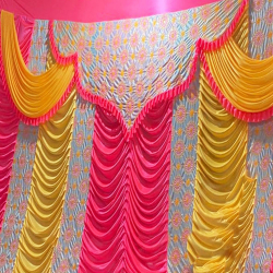 Designer Marqadi Kadai Curtain - 10 FT X 15 FT - Made Of Bright Lycra