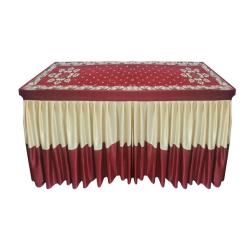 Table Cover Frill - 6 FT X 1.5 FT - Made Of Premium Brite Lycra Quality