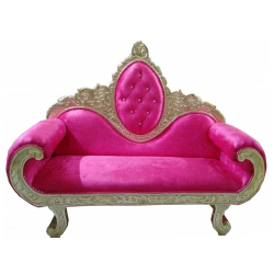 Heavy Wedding Sofa Couches - Made of Wooden & Brass Coating - Pink Color