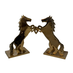Fancy Decorative Horse ( Set of 2)  - Made of  Golden Steel Sheet