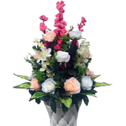 Artificial Flower Pillar Bouquet - Made of Plastic