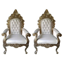 Wedding Chair 1 Pair (2 Chairs) - Made of Wood with Polish