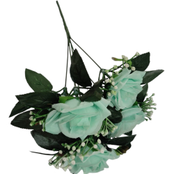 Artificial - 5 Patti C- Green Rose 5 Stick Bunch