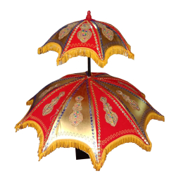 Rajasthani Double  Umbrella - Made of Iron & Cotton
