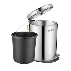 Mintage Pedal Bin Raga Matt Finish With Bucket -  Made Of Stainless Steel