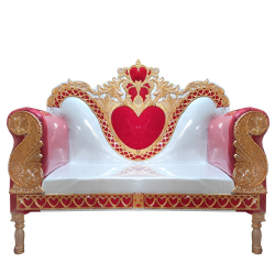 Regular Wedding Sofa & Couches - Made Of Metal - White & Red Color