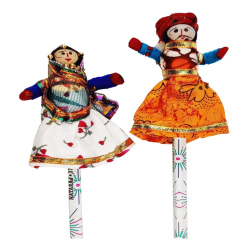 Pencil Puppets ( Set Of 2) - 3 Inch X 8 Inch - Multi Color
