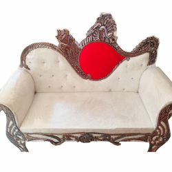 Regular Jaipuri  Wedding  Sofa & Couches - Made Of Wooden & Metal - Cream & Red Color