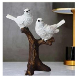 White Bird Couple  - Made of Made of Polyresin