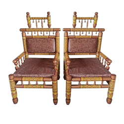 Sankheda  Chair - 1 Pair ( 2 Chairs ) - Made Of Sankheda Wood