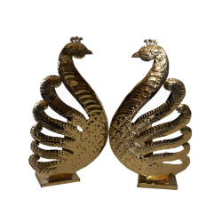 Fancy Decorative Peacock ( Set of 2)  - Made Of  Golden Steel Sheet