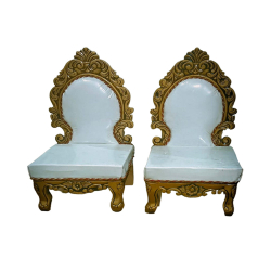 Vidhi-Mandap Chairs 1 Pair (2 Chairs) - Made Of Wood With Polish