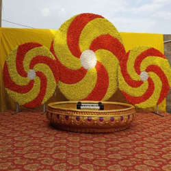 Decorative Round Stage Setup -  Set Of 3 - Made Of Polyester