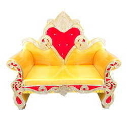 Regular Wedding Sofa & Couches - Made Of Metal - Yellow & Pink  Color