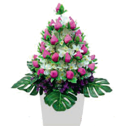 Artificial Flower Pillar Bouquet - Made of Plastic