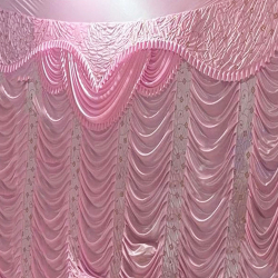 Designer Rose Gold Curtain - 10 FT X 15 FT - Made Of Bright Lycra