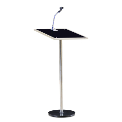 Podium with Mic - 4 FT - Made of Stainless Steel