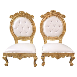 Vidhi-Mandap Chair -1 Pair (2 Chairs) - Made Of Wood & Brass Coating