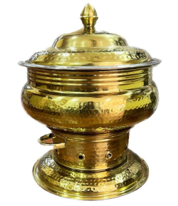 Golden Hammered Chafing Dish - 6 Ltr - Made Of Steel