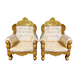 Wedding Chair  - 1 Pair (2 Chair) - Made Of Wood  With Polish