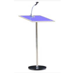Podium with Mic - 4 FT - Made of Stainless Steel.